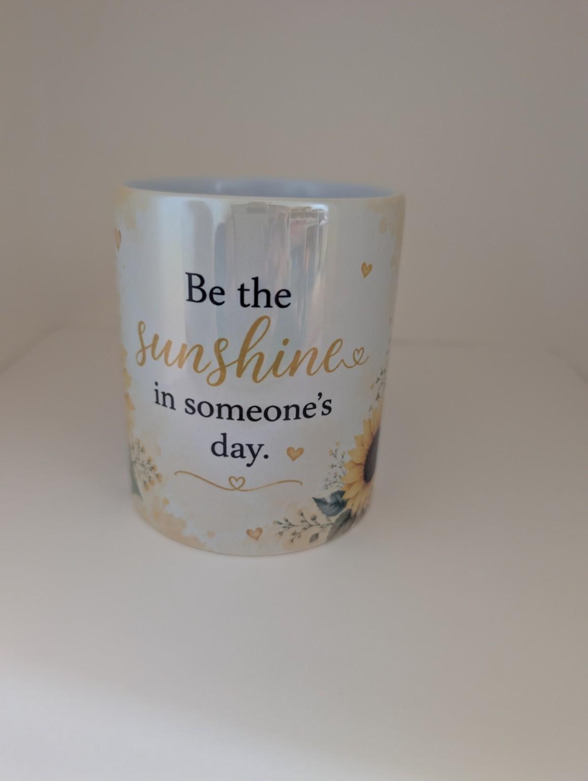 Taza personalizada con diseño de girasoles